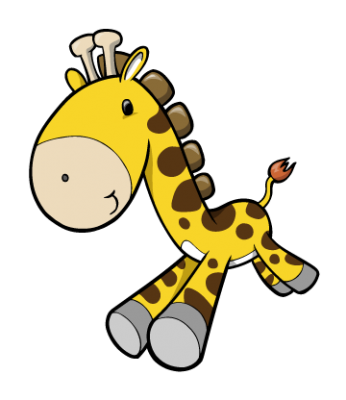 Cartoon Yellow and Brown Baby Giraffe : Custom Wall Decals, Wall ...