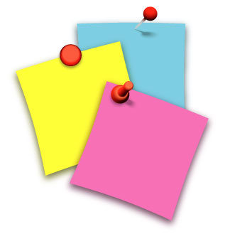 CLIPART PINS AND POST-IT | Royalty free vector design