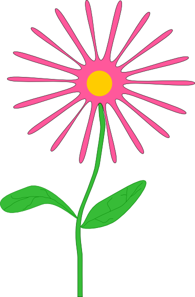 Jenni Whimsical Pink Flower clip art Free Vector