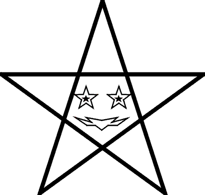 Five-pointed star outline picture for print and paint. Contour ...
