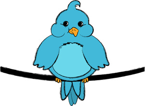 Bird Clipart Image - Bluebird on a Telephone Wire