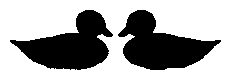 Silhouette clip art of black and white silhouettes of two ducks ...