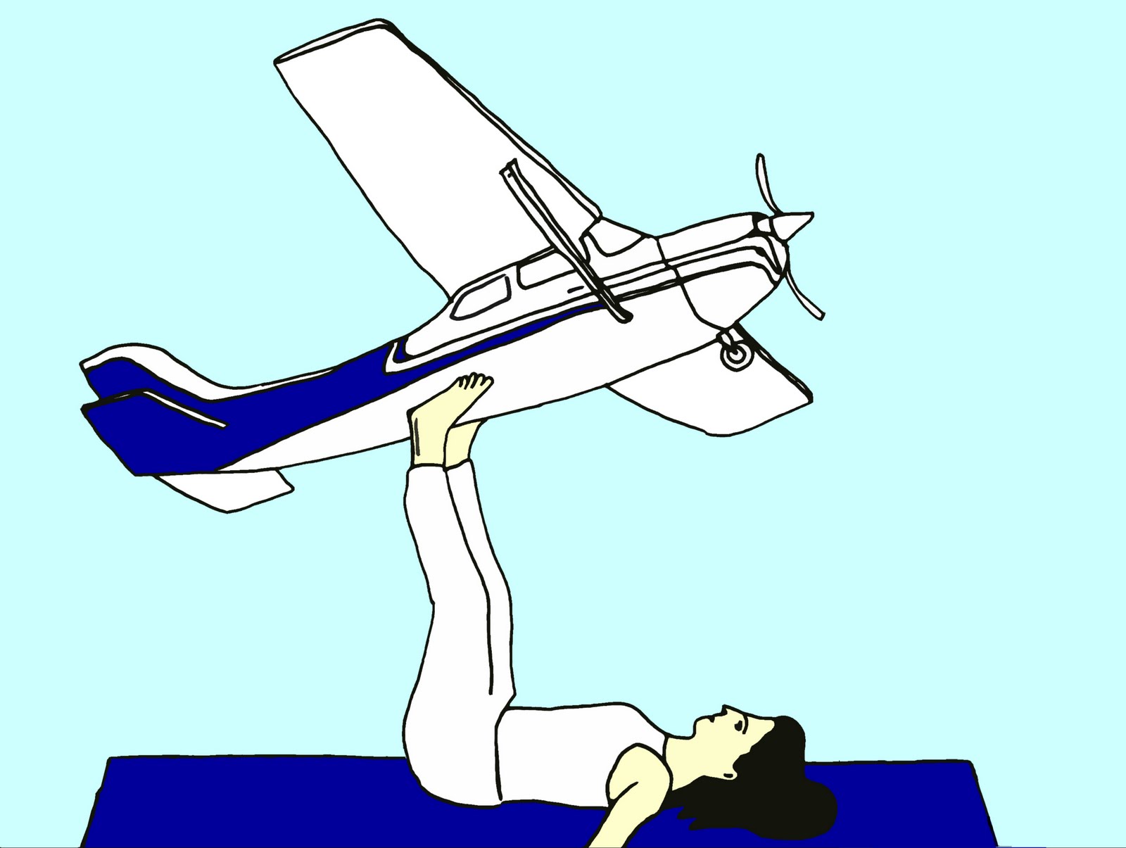 birdlette: pushing up an airplane with your feet