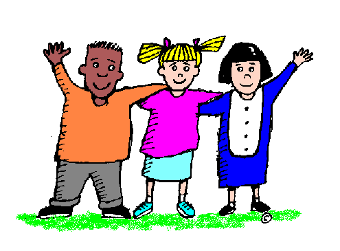 kids hugging (in color) - Clip Art Gallery