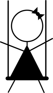 Stick People Clipart Image - Stick Figure Girl Sitting on a Swing