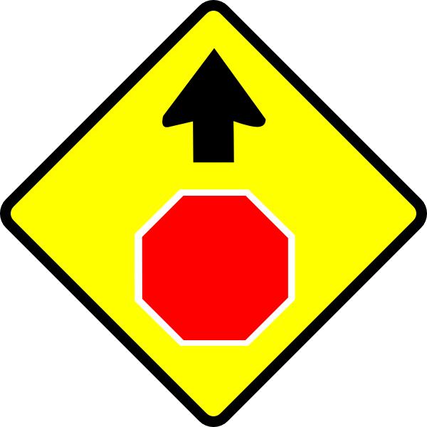 Leomarc Caution Stop Sign clip art Free Vector