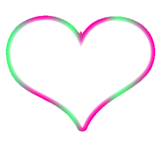 PINK N GREEN OUTLINE HEART