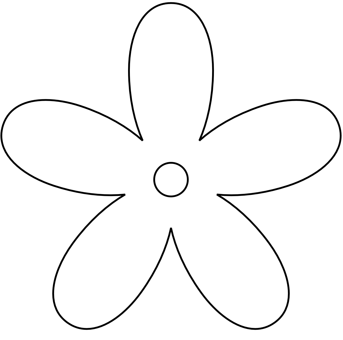 Clip Art: Retro Flower 8 Black White Line Art ...