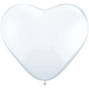 Qualatex 11" White Heart Shape Balloons Large (