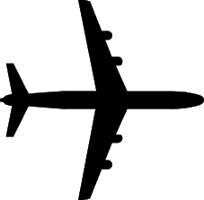 Black airplane clipart