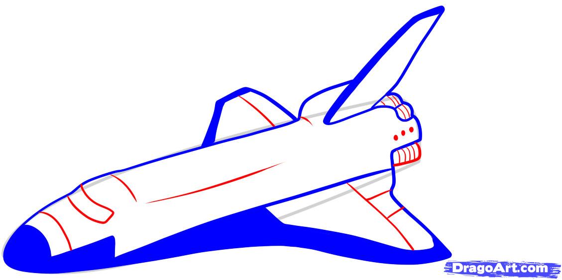 How to Draw a Space Shuttle, Draw a Shuttle, Step by Step, Outer ...