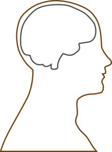 Brain and head outline clipart