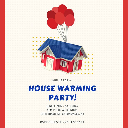 Paint Housewarming Party Invitation - Templates by Canva