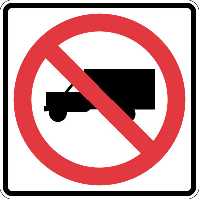 Parking and Traffic Control Sign - No Trucks Symbol (Reflective ...
