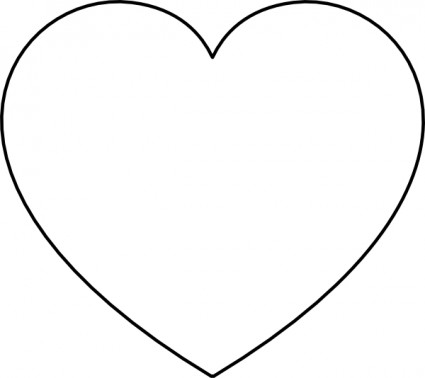Heart shaped outline clip art free