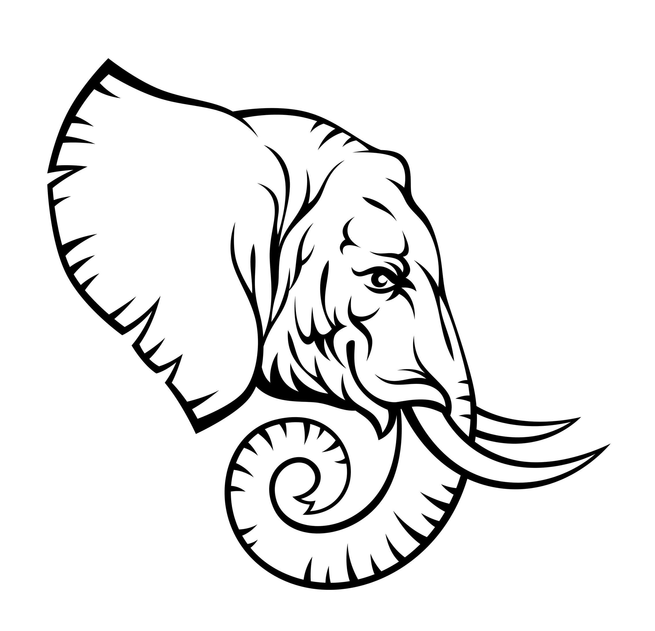 free clipart elephant outline - photo #48