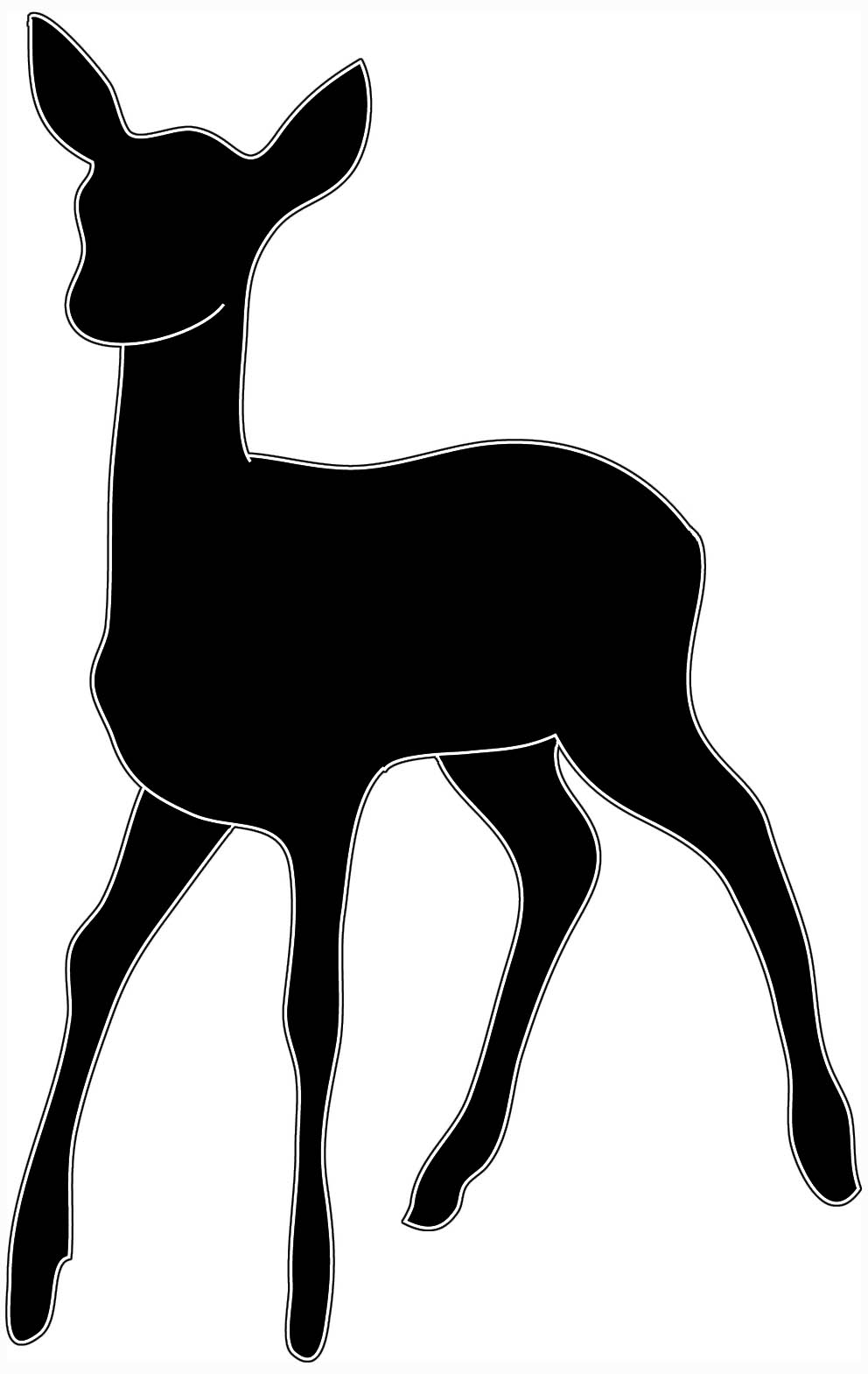 Baby Deer Silhouette Clip Art - Free Clipart Images