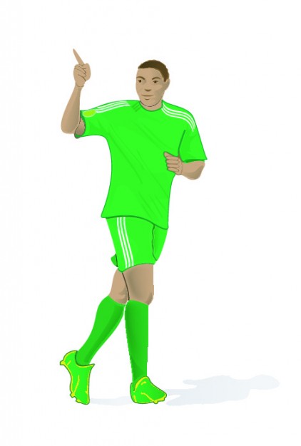 Soccer player in green clothes Vector | Free Download