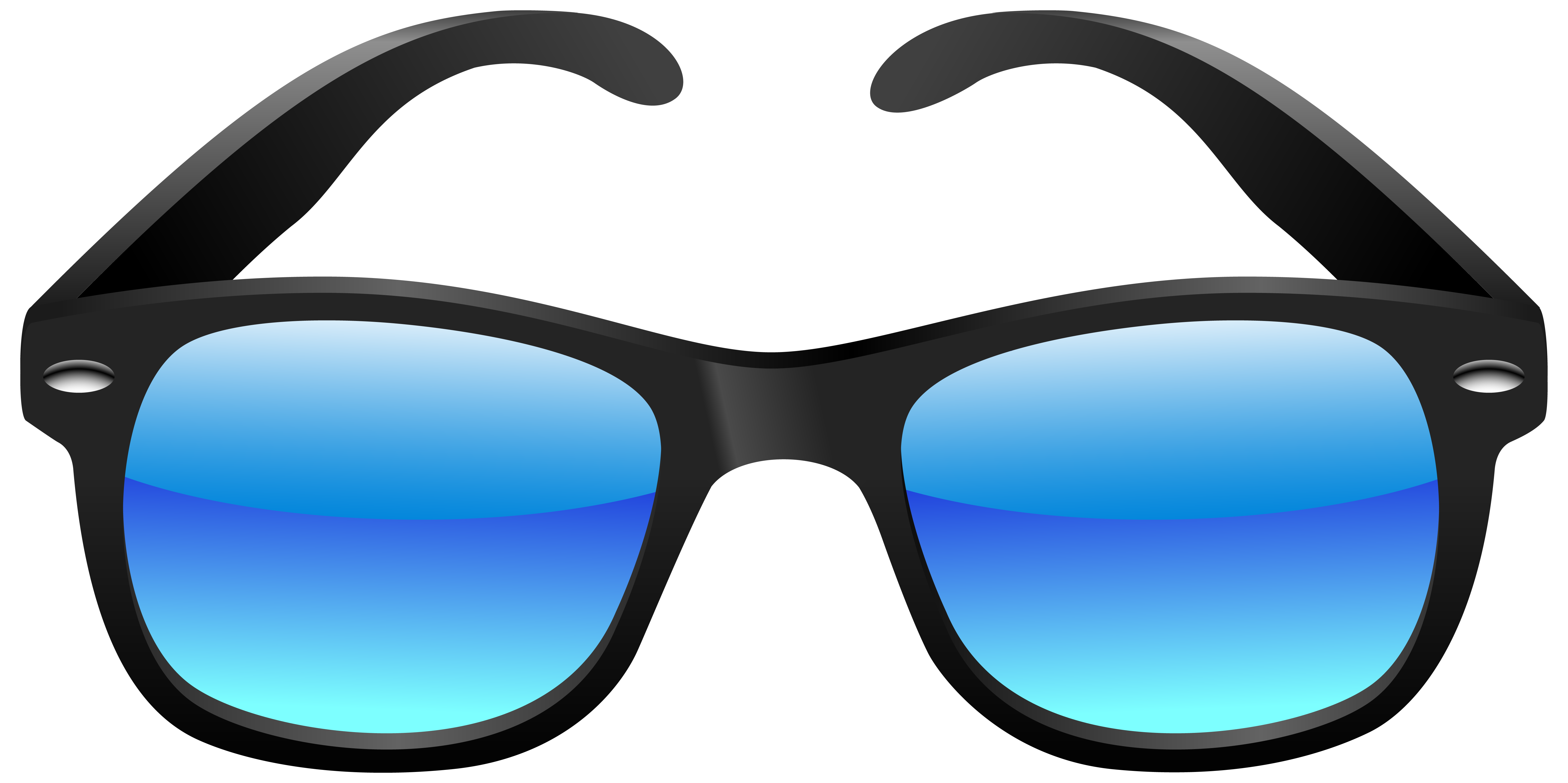 Black and Blue Sunglasses PNG Clipart Image