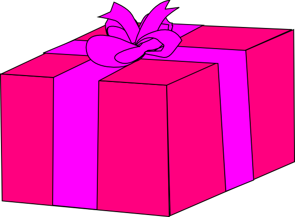 Pink gift box clipart