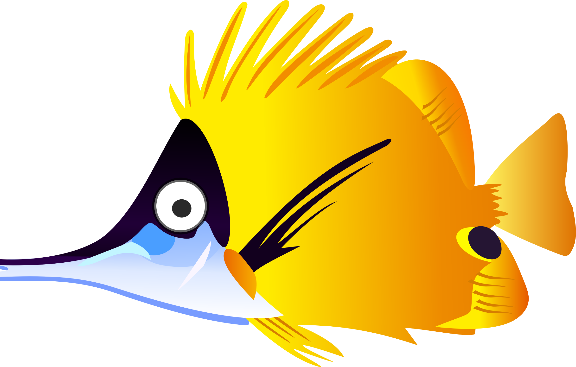 Clipart - Yellow cartoon fish