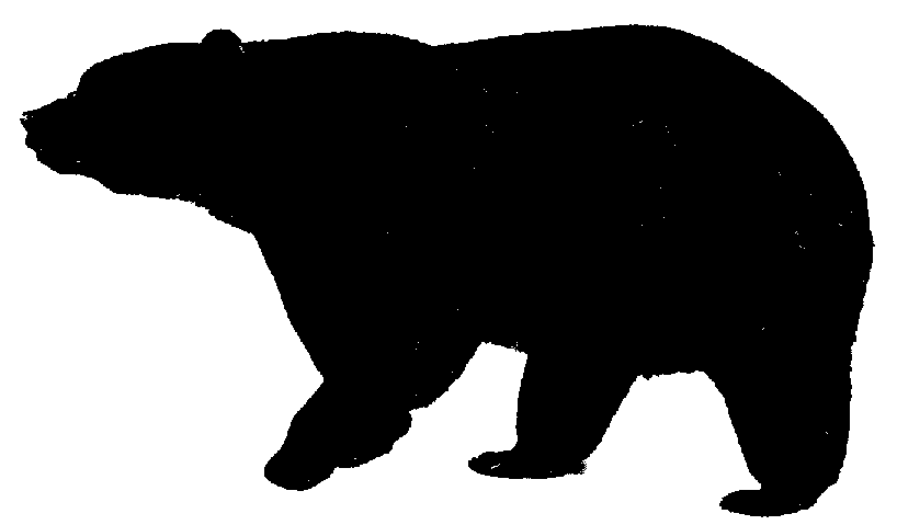 Black bear clipart outline black and white