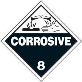 Corrosive 8 D.O.T. Placards | Emedco
