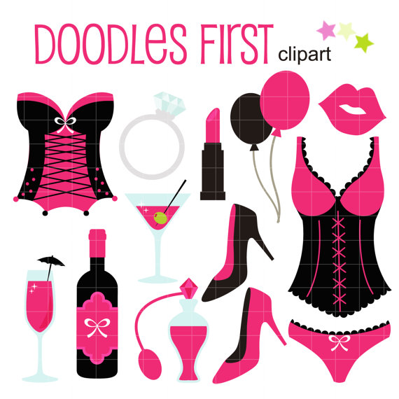 Bachelorette Party Digital Clip Art for by DoodlesFirst on Etsy