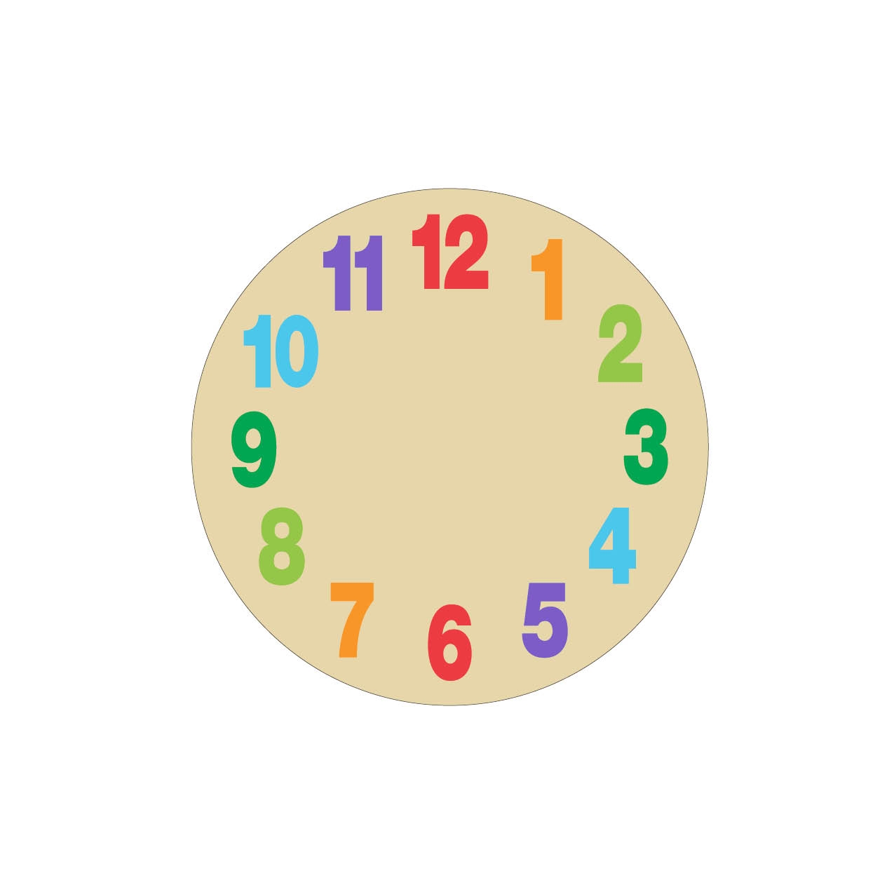 Colorful Blank Clock Clipart