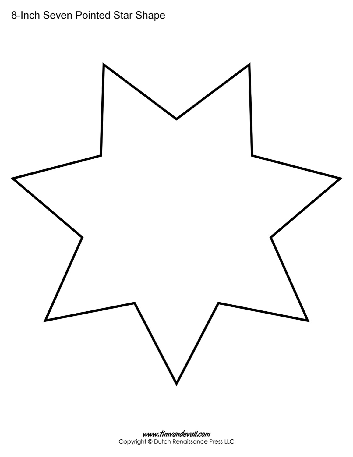 Seven Pointed Star Shape Templates | Blank Printable Shapes