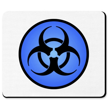 Blue Biohazard Symbol Mousepad - Blue Biohazard Symbol - Toxic ...