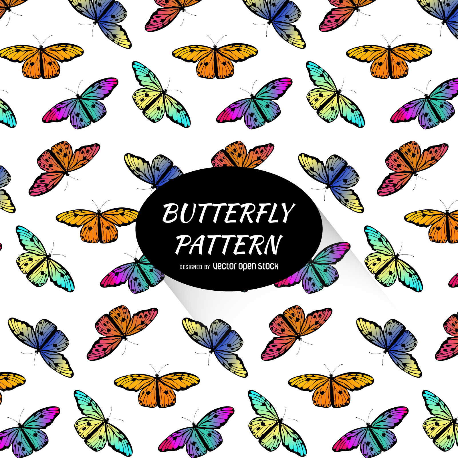 Butterfly Colorful Pattern - Vector download