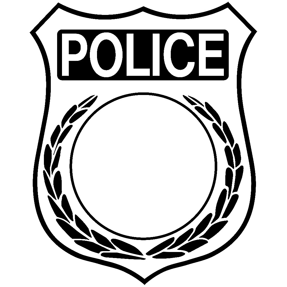 Security Badge Black And White Clipart