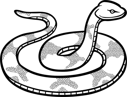 Convolute snake line art vector image | Public domain vectors
