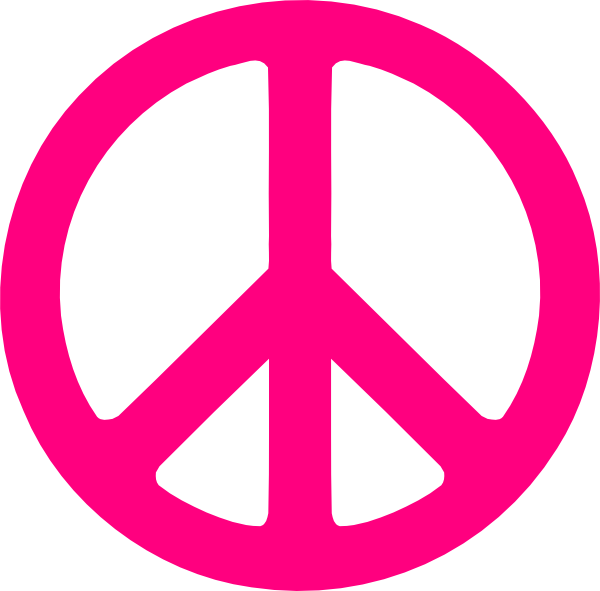 Hot Pink Peace Sign Clip Art - vector clip art online ...