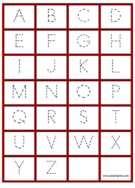 free printable alphabet worksheets preschool | ALPHABET TRACING ...