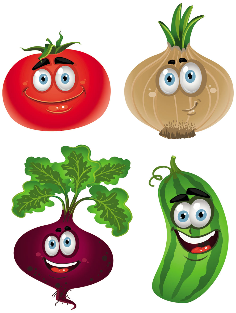 Animated fruits and vegetables clipart