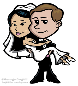 Cartoon wedding couple clipart