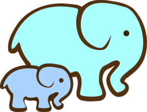 Blue Elephant Mom & Baby Clip Art | High Quality Clip Art