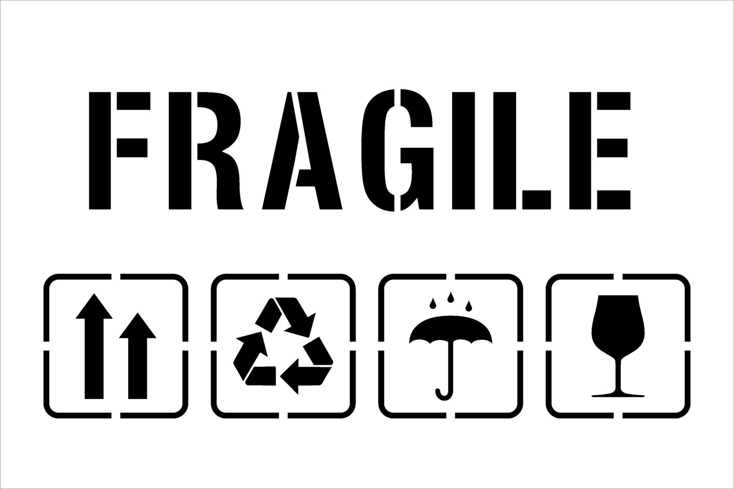 Fragile Symbol FragileTemplate for Laser by GDrawZ on Etsy