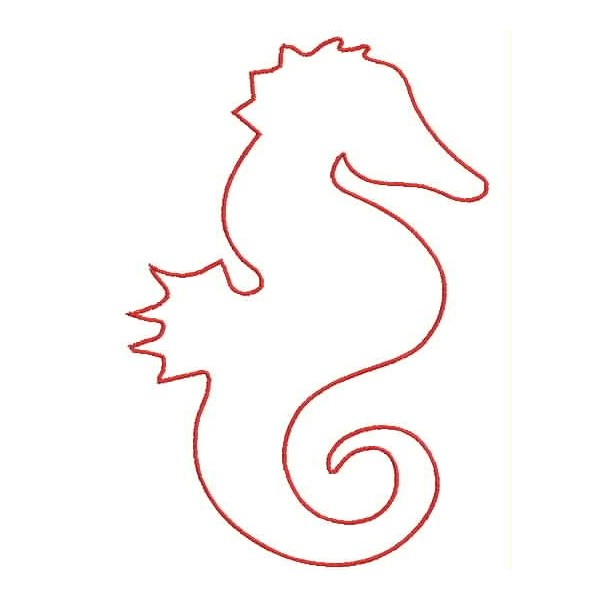Sea horse clipart outline
