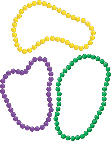 Mardi Gras Beads Clip Art, Vector Images & Illustrations