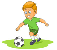 Clipart kids playing soccer