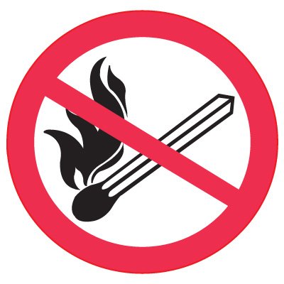 International Symbols Labels - No Fire Or Open Flames from Seton ...
