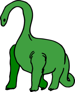 Green Long Necked Dinosaur Clip Art - vector clip art ...