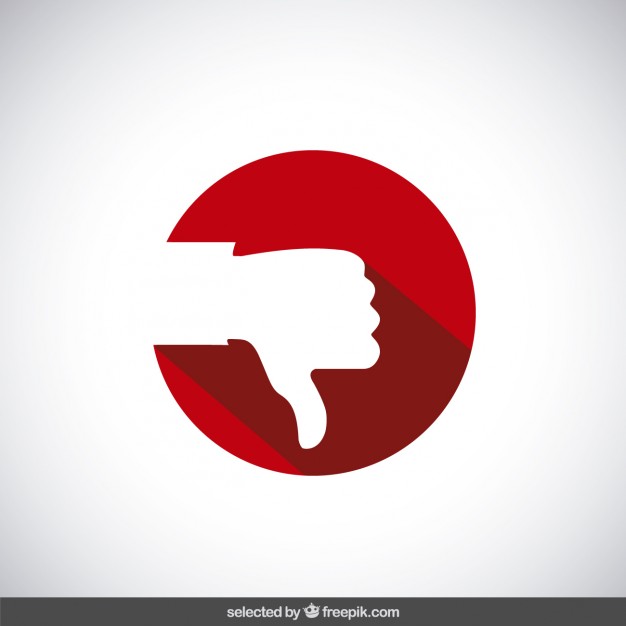 Dislike on Facebook, thumb down symbol outline Icons | Free Download