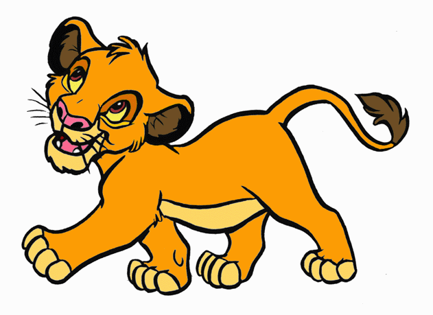 Young simba clipart