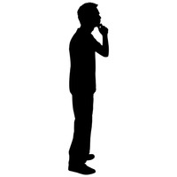 Silhouette of a man talking on cellphone Vector Image - 1456518 ...