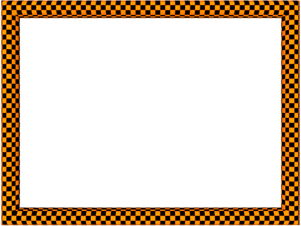 Orange Black Funky Checker Rectangular Powerpoint Border | 3D Borders