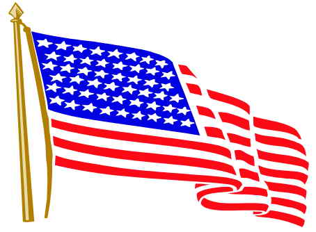 Free clipart american flag waving